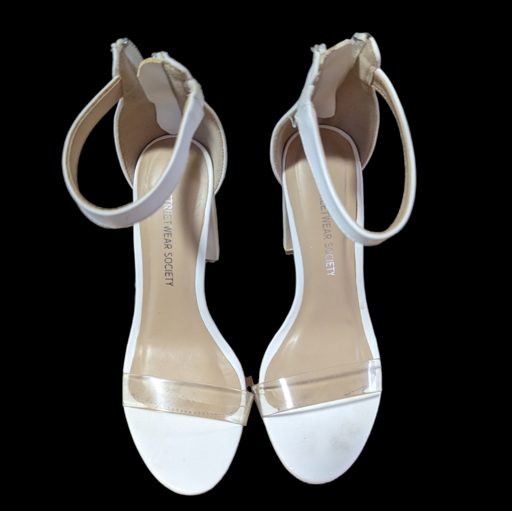 Streetwear Society white pumps.  Women's Size 6. 4" heels